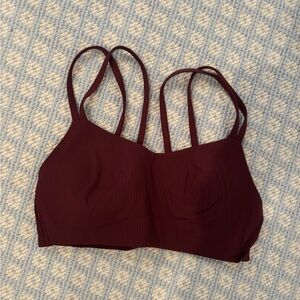 lululemon athletica Double Strap Ribbed Bralette in Dark Burgundy